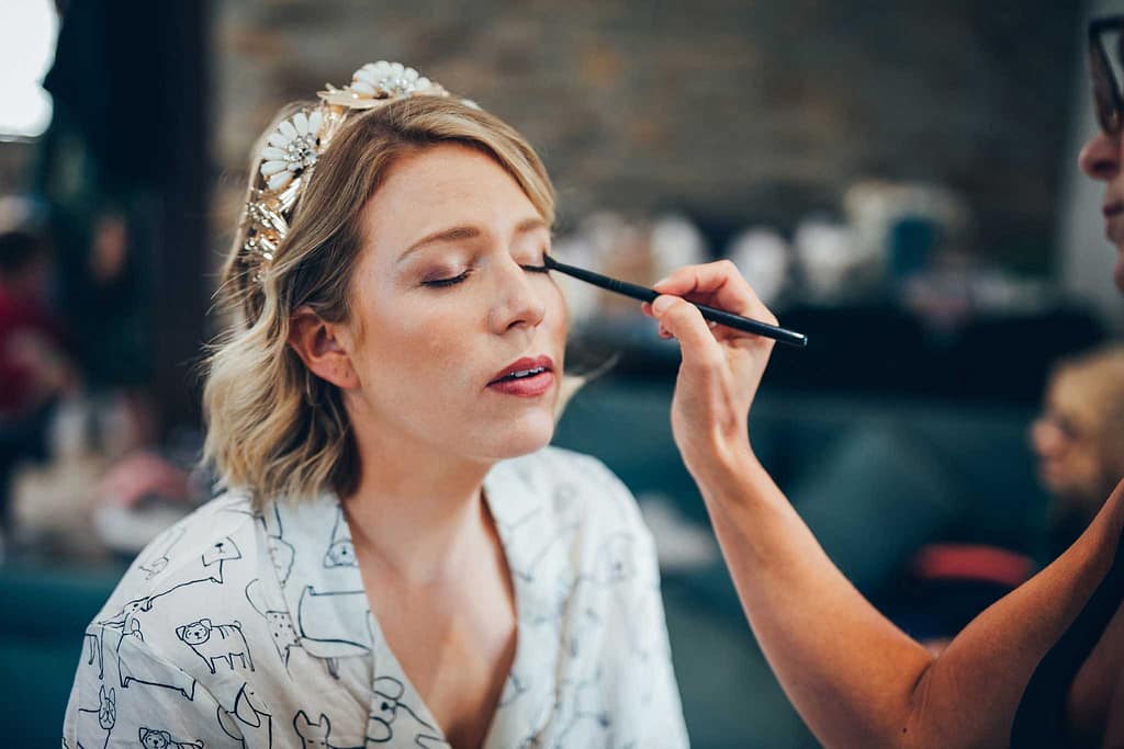 Makeup at a Kilminorth Cottages wedding