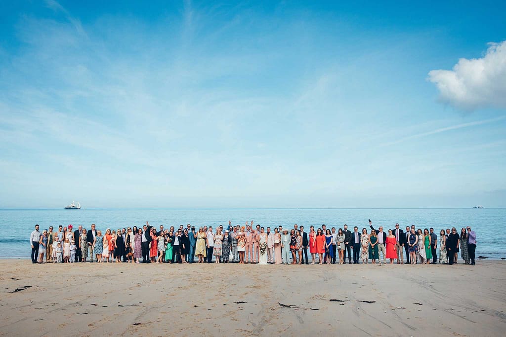 wedding party at Carbis Bay beach