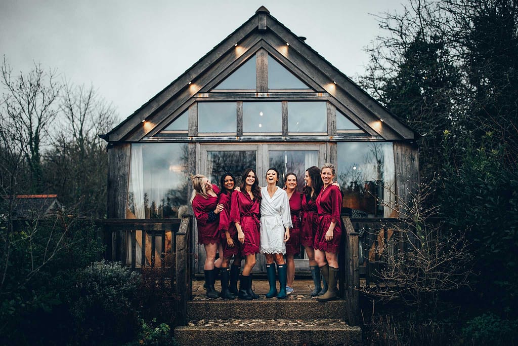 Bridal Party at the chicken shed
