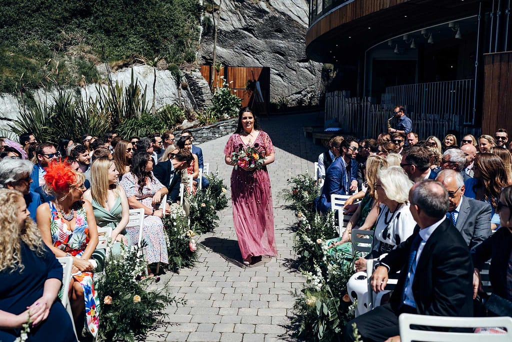 Bridesmaid at Devon beach wedding